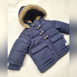 Osh Kosh B'gosh Navy Blue Hooded Puffer Jacket, Size 12months, Baby